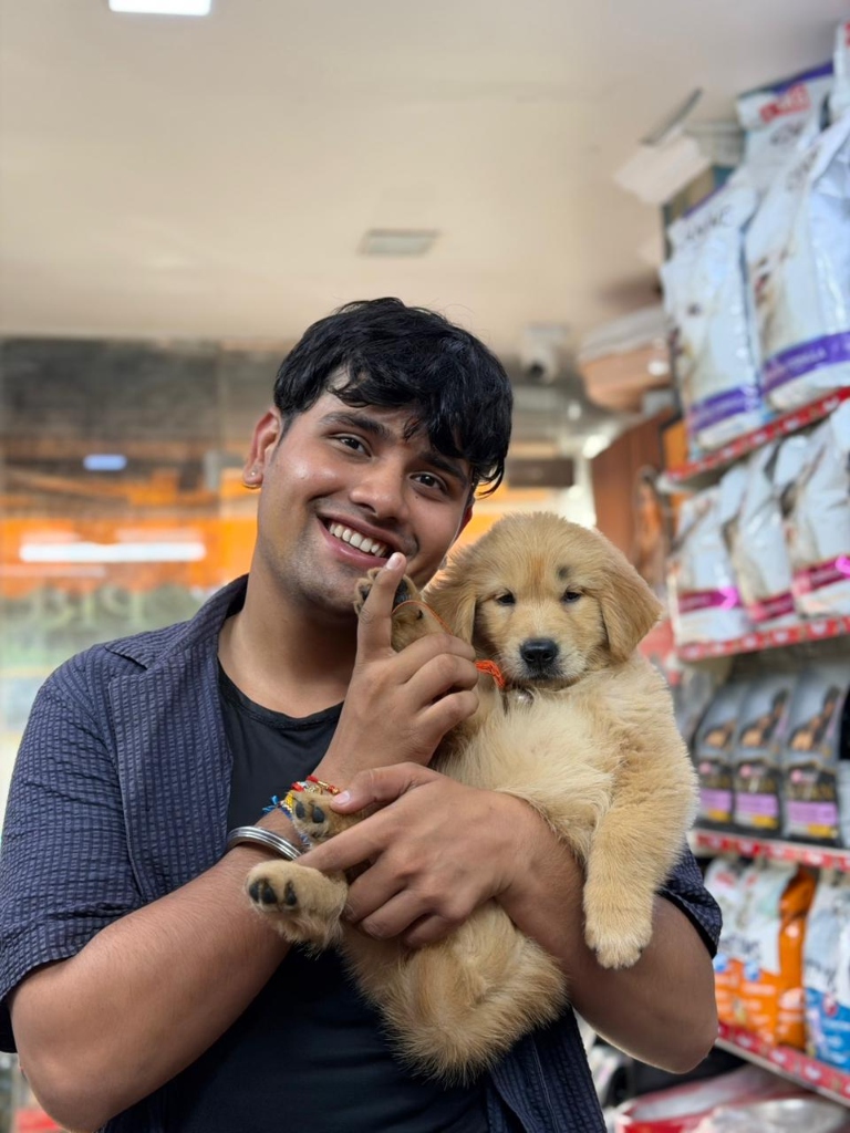 Vikram & Simba with Golden Retriever
